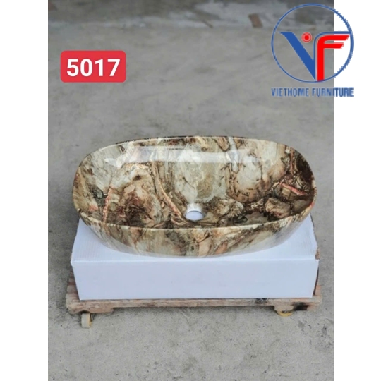 Chậu Lavabo Ovan Vân Đá