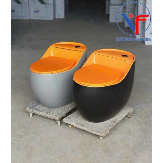 Bồn Cầu Trứng Đen Cam 9273