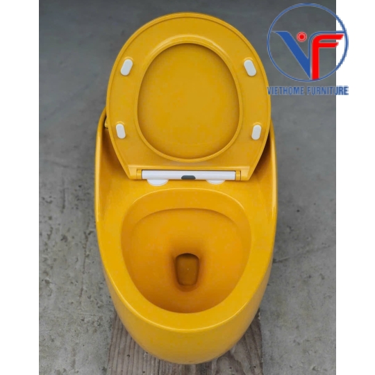 Bồn Cầu Trứng Màu Vàng Nắp Ngang -9016