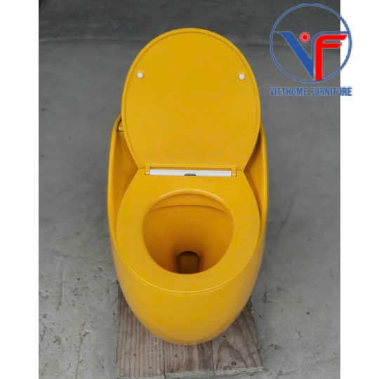 Bồn Cầu Trứng Màu Vàng Nắp Ngang -9016