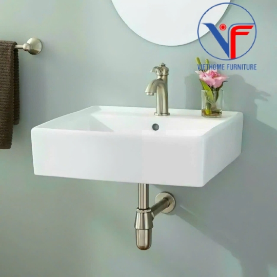 Lavabo treo tường - Chậu rửa mặt treo tường vuông
