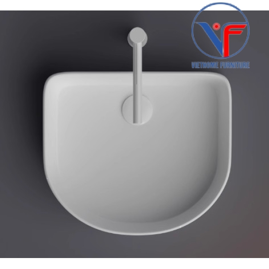 Lavabo đặt bàn nghệ thuật màu trắng hình cung