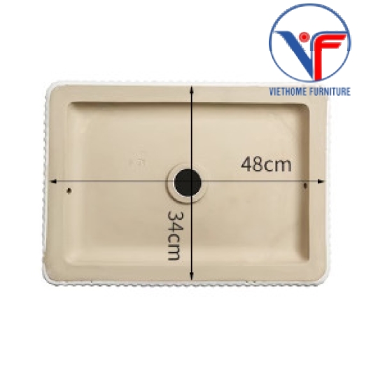 Lavabo đặt bàn nghệ thuật màu trắng hình vuông