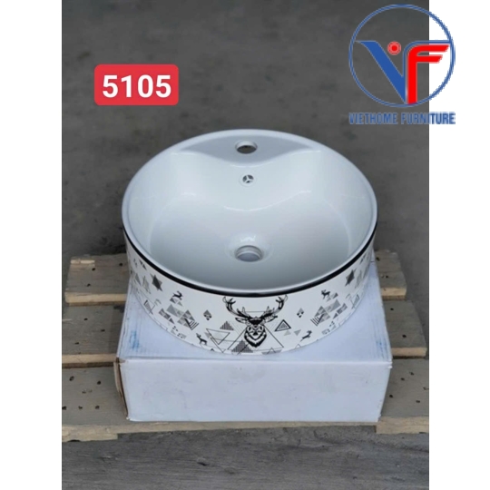 Lavabo đặt bàn nghệ thuật hình tròn Tuần Lộc