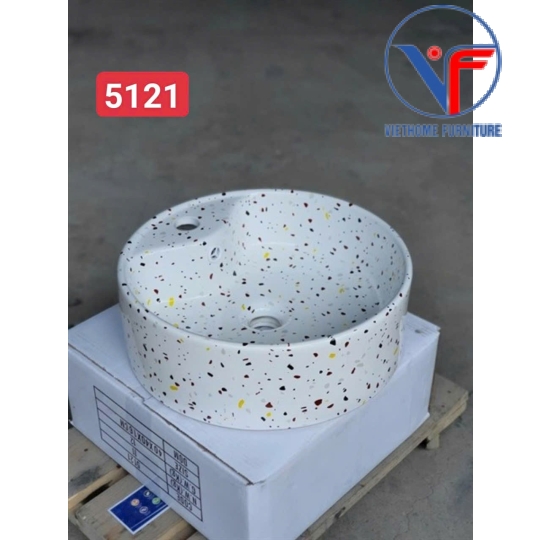 Bồn Lavabo Rửa Mặt Đặt Bàn Sứ  Họa Tiết Đốm Vân Đá