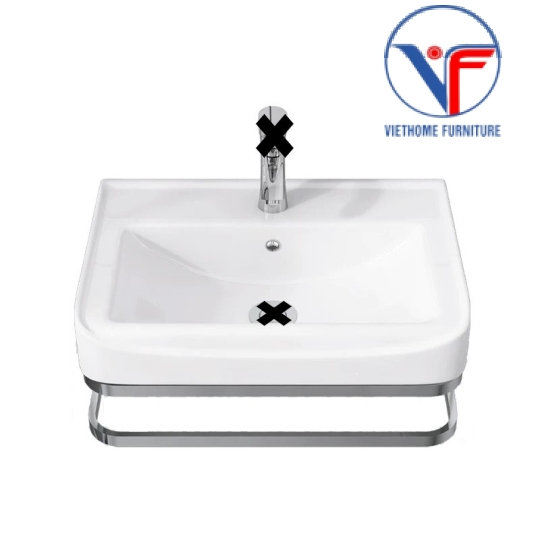 BỘ 4 MÓN KHUNG KỆ LAVABO + CHẬU LAVABO + KỆ GƯƠNG + GƯƠNG