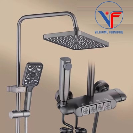 SEN CÂY TẮM ĐỨNG PHUN MƯA 2 ĐƯỜNG NƯỚC NÓNG LẠNH NÚT PHÍM HÌNH CHỮ