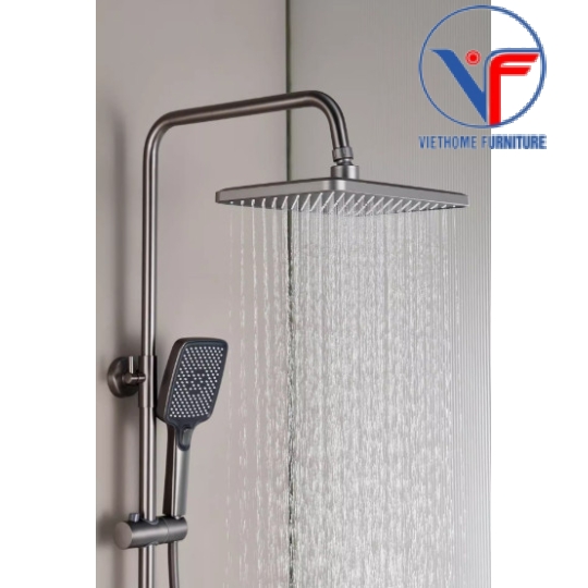 SEN CÂY TẮM ĐỨNG PHUN MƯA 2 ĐƯỜNG NƯỚC NÓNG LẠNH NÚT PHÍM ĐÀN CÓ ĐÈN LED HIỂN THỊ NHIỆT ĐỘ CAO CẤP
