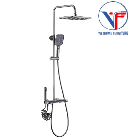 SEN CÂY TẮM ĐỨNG PHUN MƯA 2 ĐƯỜNG NƯỚC NÓNG LẠNH NÚT PHÍM ĐÀN CÓ ĐÈN LED HIỂN THỊ NHIỆT ĐỘ CAO CẤP