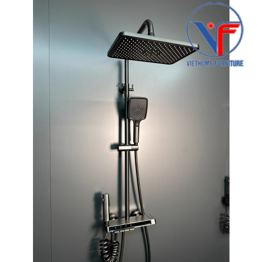 SEN CÂY TẮM ĐỨNG PHUN MƯA 2 ĐƯỜNG NƯỚC NÓNG LẠNH NÚT PHÍM ĐÀN CÓ ĐÈN LED HIỂN THỊ NHIỆT ĐỘ CAO CẤP