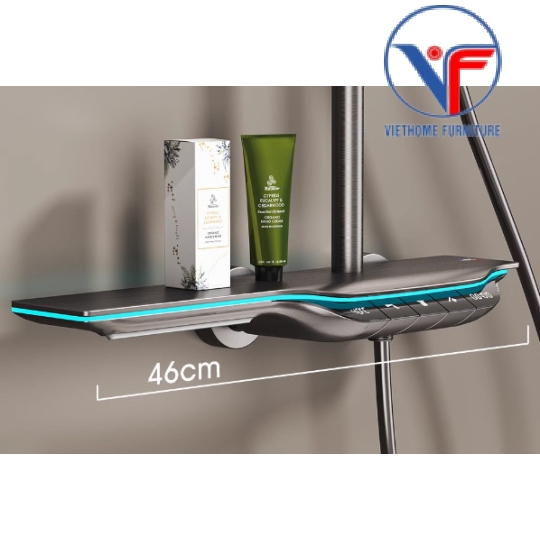 SEN CÂY TẮM ĐỨNG PHUN MƯA 2 ĐƯỜNG NƯỚC NÓNG LẠNH NÚT PHÍM CÓ ĐÈN LED HIỂN THỊ NHIỆT ĐỘ VÀ THỜI GIAN