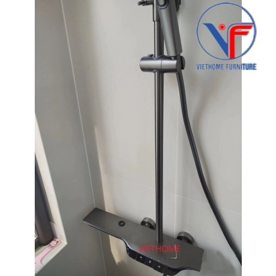 SEN CÂY TẮM ĐỨNG PHUN MƯA 2 ĐƯỜNG NƯỚC NÓNG LẠNH NÚT PHÍM CÓ ĐÈN LED HIỂN THỊ NHIỆT ĐỘ VÀ THỜI GIAN