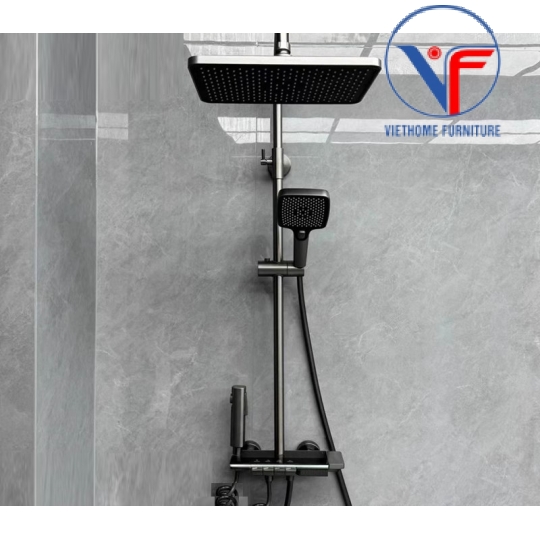 SEN CÂY TẮM ĐỨNG PHUN MƯA 2 ĐƯỜNG NƯỚC NÓNG LẠNH NÚT PHÍM ĐÀN CÓ ĐÈN LED HIỆN NHIỆT ĐỘ CAO CẤP