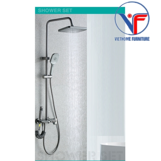 SEN CÂY TẮM ĐỨNG PHUN MƯA 2 ĐƯỜNG NƯỚC NÓNG LẠNH NÚT PHÍM ĐÀN CÓ ĐÈN LED HIỆN NHIỆT ĐỘ MẶT KÍNH CAO CẤP