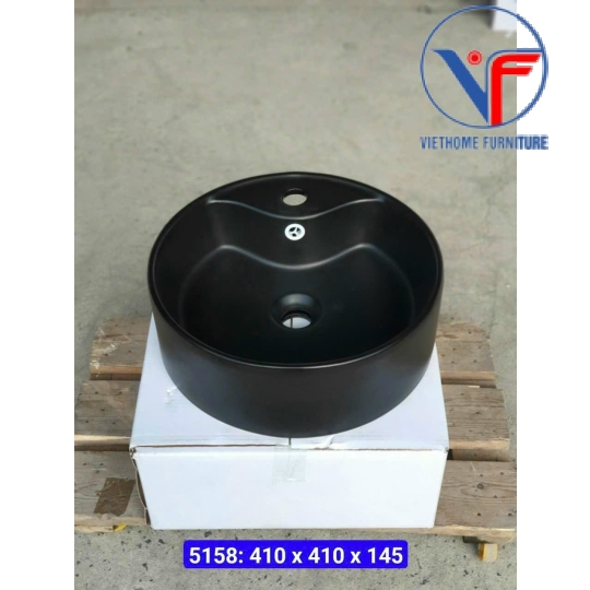 LAVABO - CHẬU RỬA MẶT ĐẶT BÀN HÌNH TRÒN ĐEN MỜ