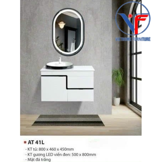 Tủ Lavabo Nhựa PVC Gương Cao Cấp AT 41L