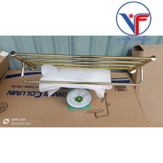 GIÁ KỆ ĐỂ KHĂN NHÀ TẮM MÀU VÀNG 