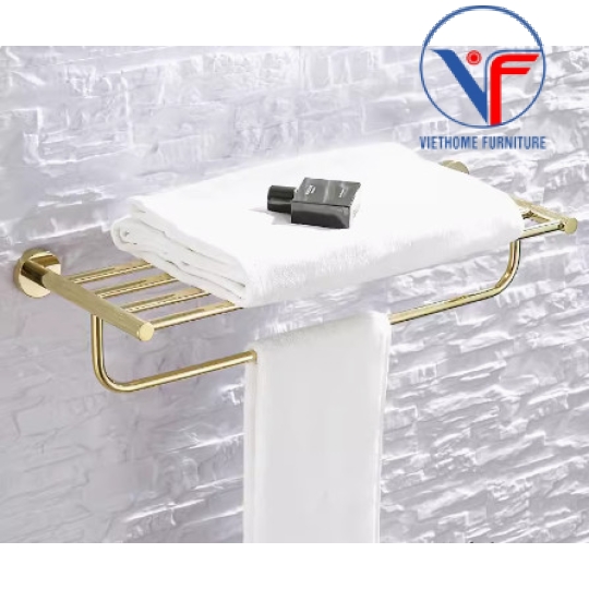 GIÁ KỆ ĐỂ KHĂN NHÀ TẮM MÀU VÀNG 