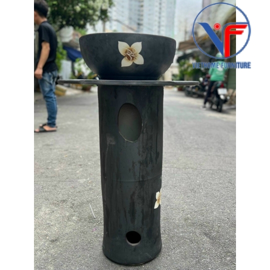 Lavabo Sứ Trụ Đứng Đặt Sàn Nghệ Thuật Cổ Điển LB:DC03