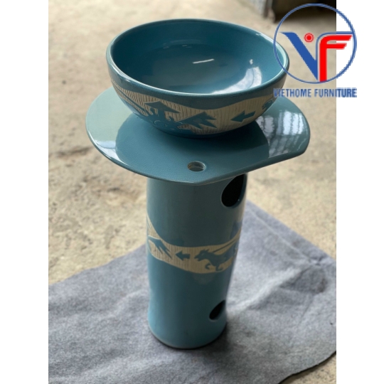 Lavabo Sứ Trụ Đứng Đặt Sàn Nghệ Thuật Cổ Điển LB:DC02