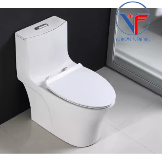 BỒN CẦU 1 KHỐI MEN NANO CHỐNG BÁM BẨN NẮP ÊM