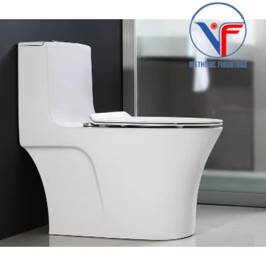 BỒN CẦU 1 KHỐI MEN NANO CHỐNG BÁM BẨN NẮP ÊM