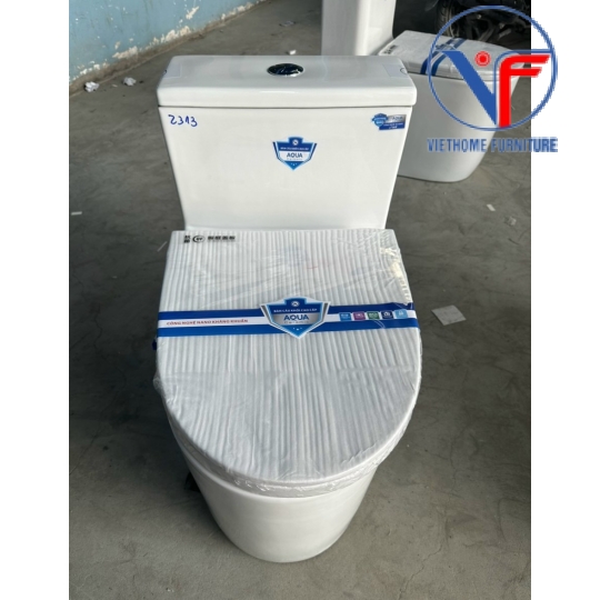 Bồn cầu 1 khối men sứ chống bám bẩn xả xoáy mạnh
