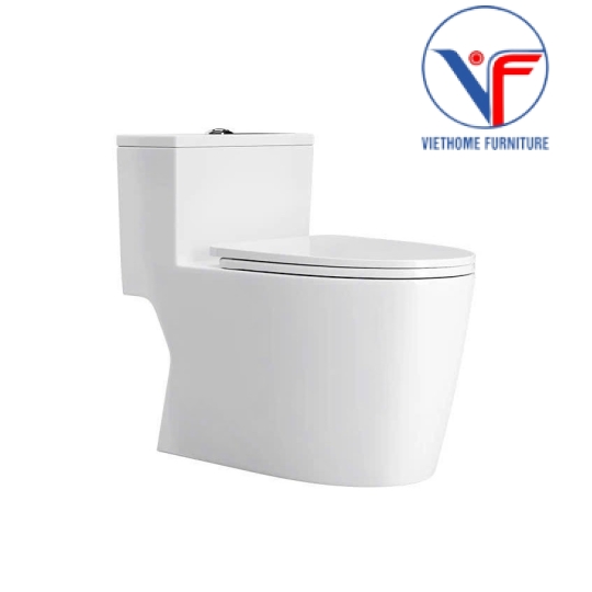 Bồn cầu 1 khối men sứ chống bám bẩn xả xoáy mạnh