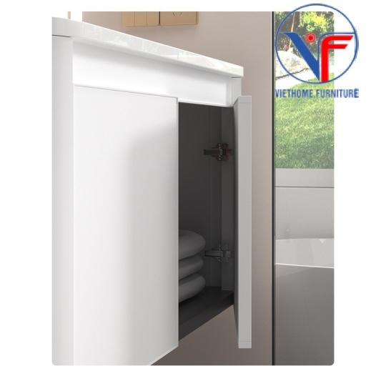 Tủ Lavabo Nhôm và Gương Cao Cấp Màu Trắng size 60cm