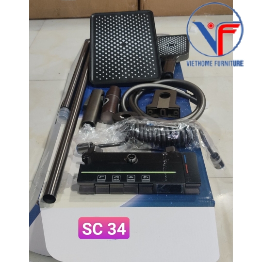 SEN CÂY TẮM ĐỨNG PHUN MƯA 2 ĐƯỜNG NƯỚC NÓNG LẠNH NÚT PHÍM ĐÀN CÓ ĐÈN LED HIỆN NHIỆT ĐỘ CAO CẤP SC34