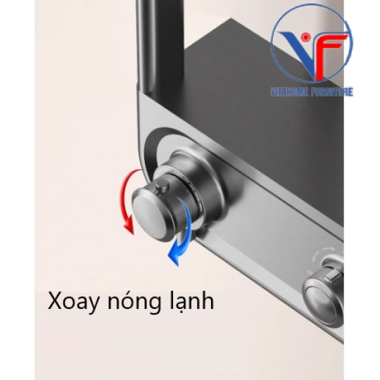 Sen Cây Tắm Massage Nóng Lạnh Inox 304 Cao cấp có đèn LED hiển thị nhiệt độ