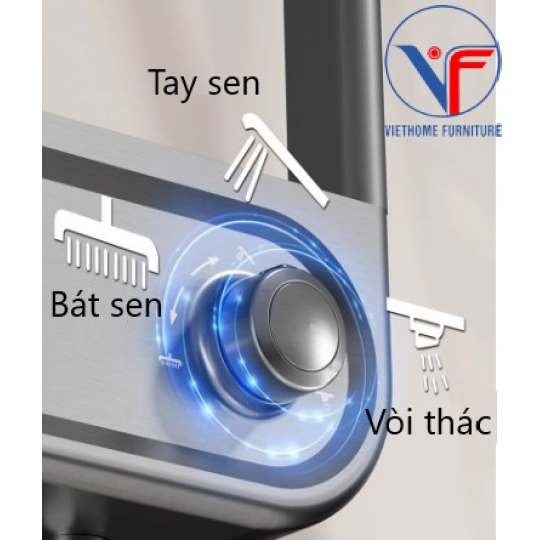 Sen Cây Tắm Massage Nóng Lạnh Inox 304 Cao cấp có đèn LED hiển thị nhiệt độ