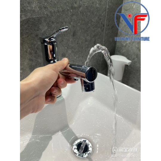 Vòi lavabo nóng lạnh rút dây, vòi rửa mặt đa năng