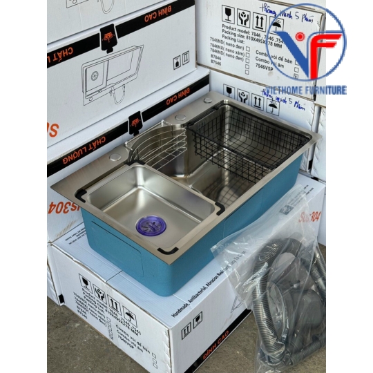 BỒN CHÉN ĐƠN 7546  INOX SUS304