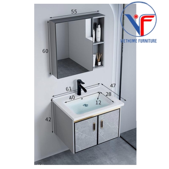 Tủ Lavabo Nhựa PVC Gương Cao Cấp 04-60