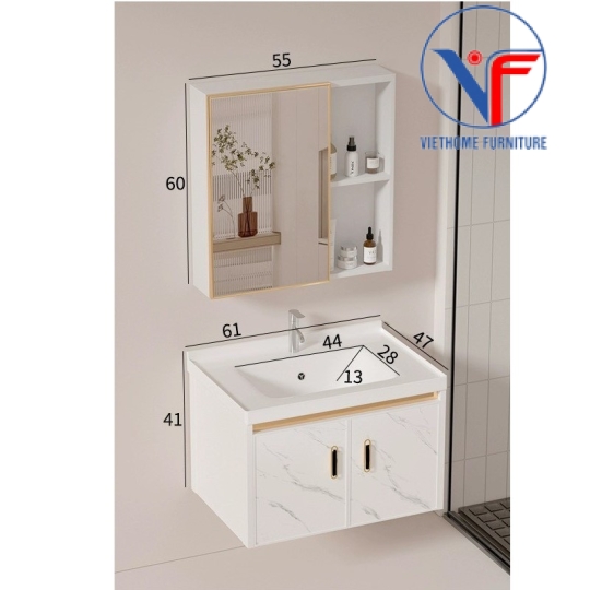Tủ Lavabo Nhựa PVC Gương Cao Cấp 01-60