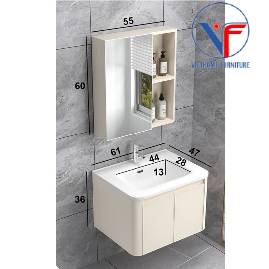 Tủ Lavabo Nhựa PVC Gương Cao Cấp 06-60
