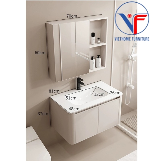 Tủ Lavabo Nhựa PVC Gương Cao Cấp 06-80
