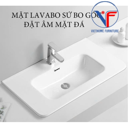 Chậu Rửa vuông Âm Bàn bo góc kích thước 80cm