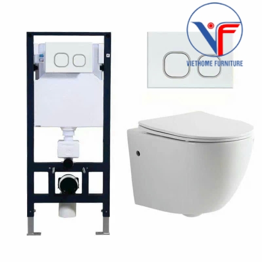 BỒN CẦU TREO TƯỜNG MEN SỨ TRẮNG