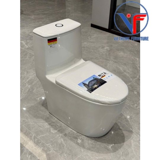 Bồn cầu 1 khối men sứ chống bám bẩn xả xoáy mạnh mã S520