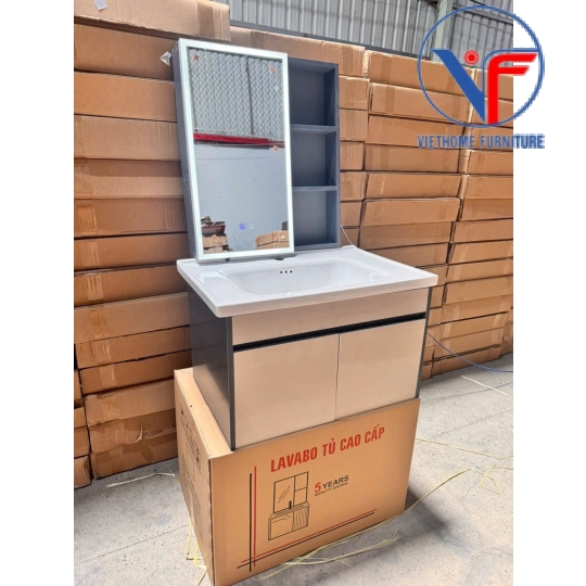 Bộ tủ lavabo + tủ gương size 70cm