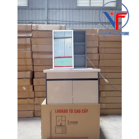 Bộ tủ lavabo + tủ gương size 70cm